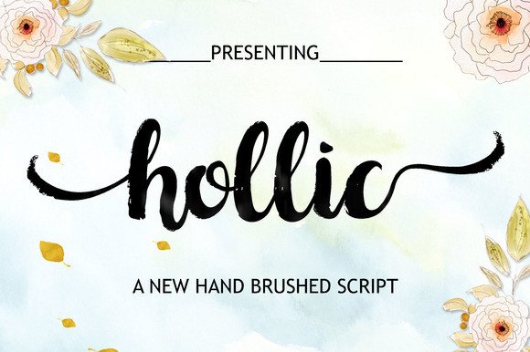 Hollic Brush Font: Elegant Script for Handmade Labels & Invitations